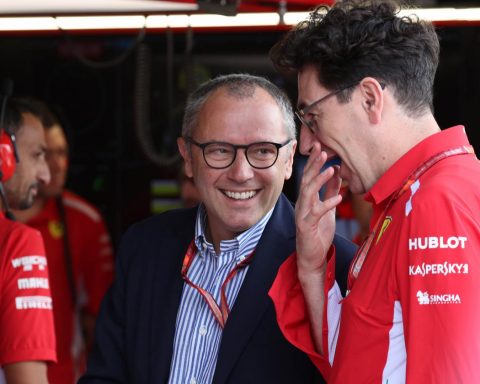 Stefano Domenicali and Mattia Binotto Ferrari