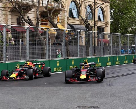 Daniel Ricciardo and Max Verstappen at Red Bull, Azerbaijan 2018 - Formula1news.co.uk
