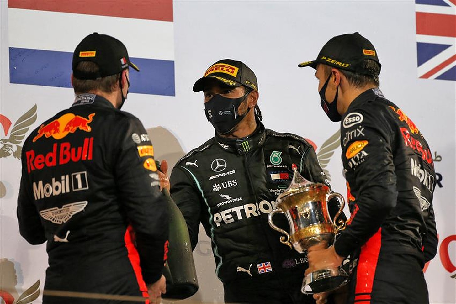 Lewis Hamilton and Red Bull drivers Max Verstappen and Alex Albon - Formula1News.co.uk
