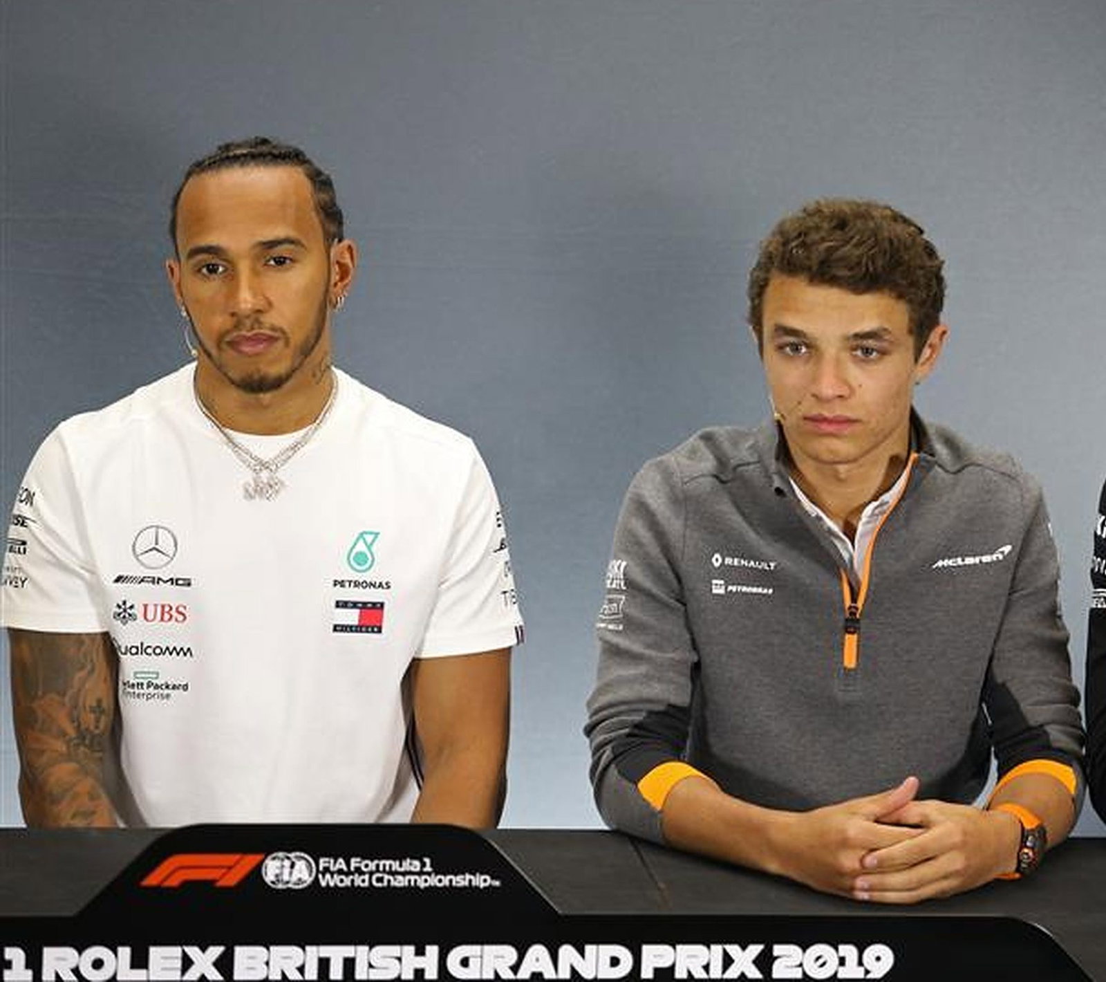 Lando Norris and Lewis Hamilton, F1 press conference - Formula1news.co.uk