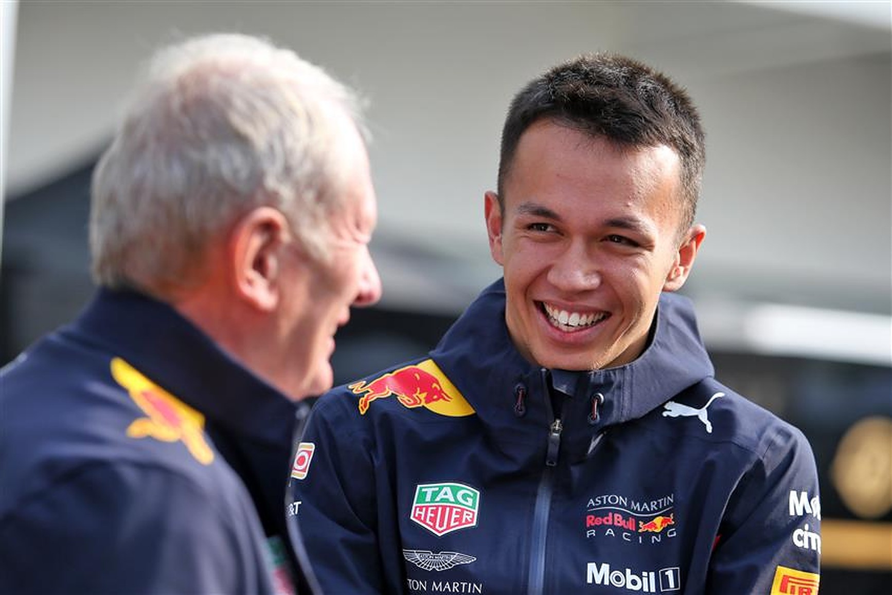 Alex Albon and Helmut Marko in the F1 paddock - Formula1news.co.uk