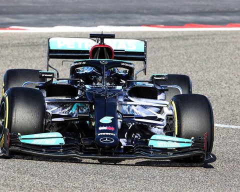 Mercedes W12 at Bahrain pre-season testing in 2021 - Formula1news.co.uk
