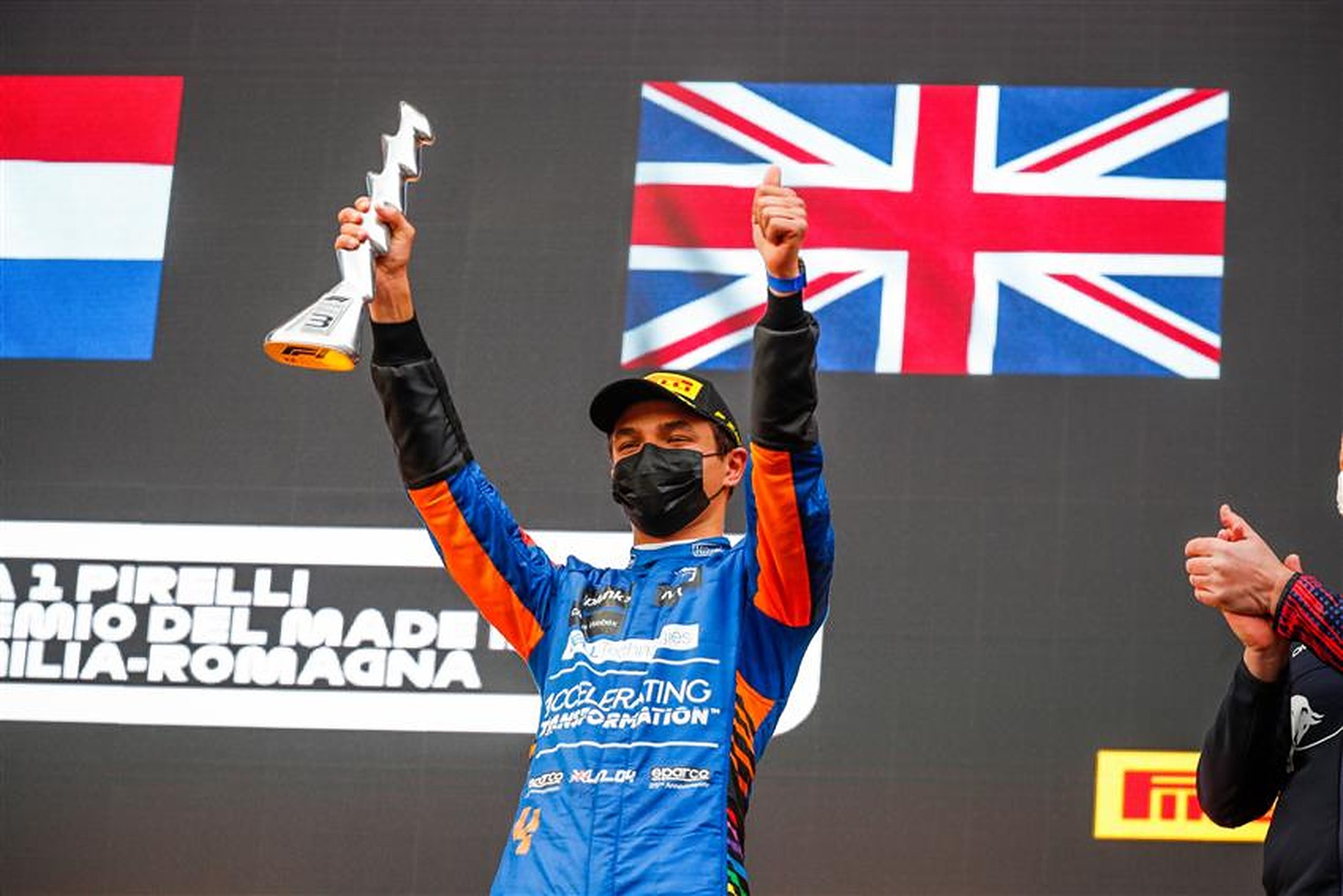 Lando Norris on the podium at Imola - Formula1news.co.uk