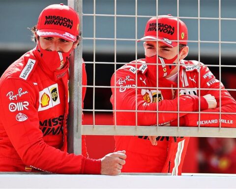 Ferrari F1 drivers Carlos Sainz and Charles Leclerc in 2021.v1