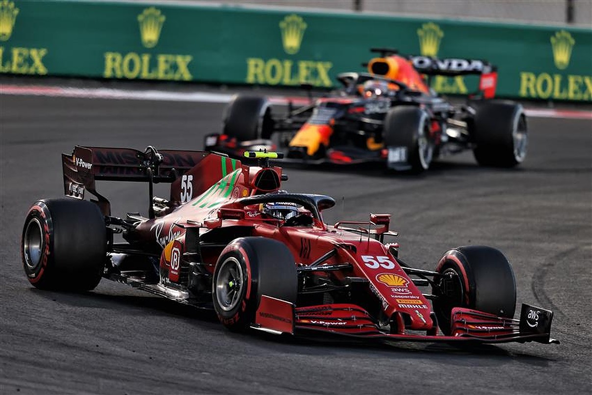 Ferrari F1 car in Abu Dhabi with Mission Winnow sponsorship.v1