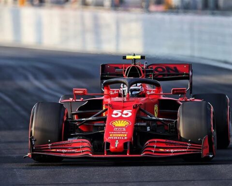 Ferrari driver Carlos Sainz at the 2021 Saudi Arabian Grand Prix.v1