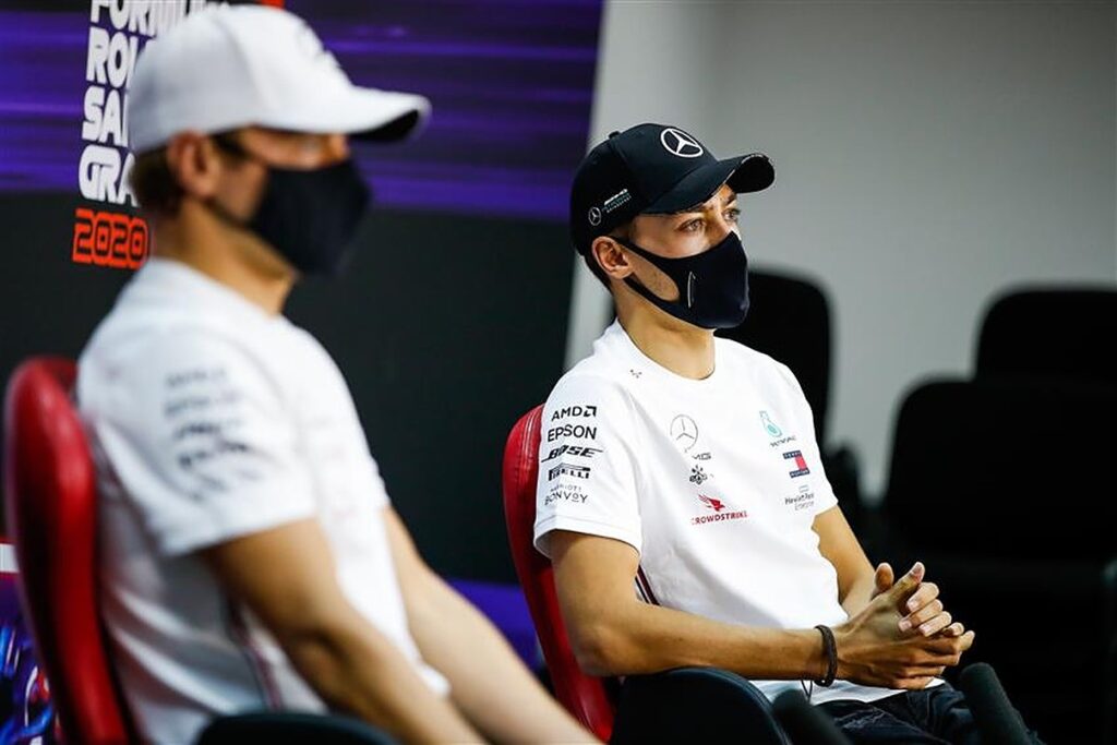 George Russell and Valtteri Bottas as Mercedes team-mates.v1