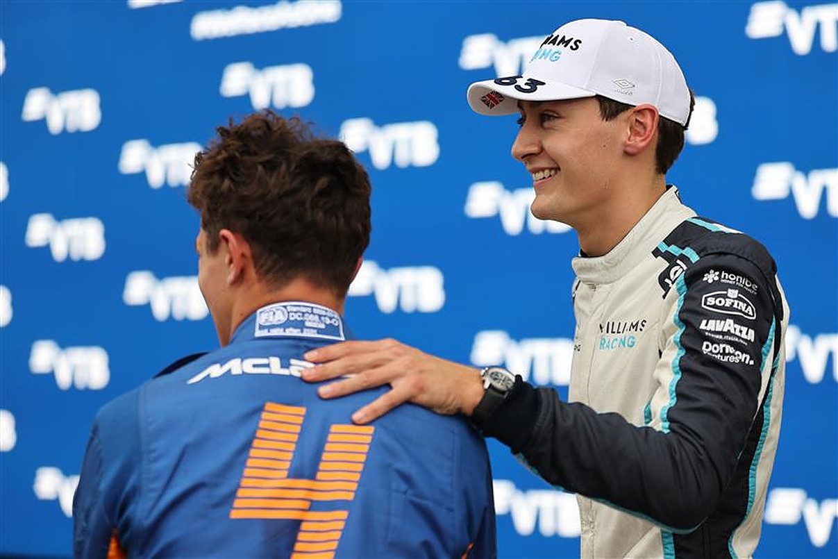 Lando Norris and George Russell in Russia, 2021.v1