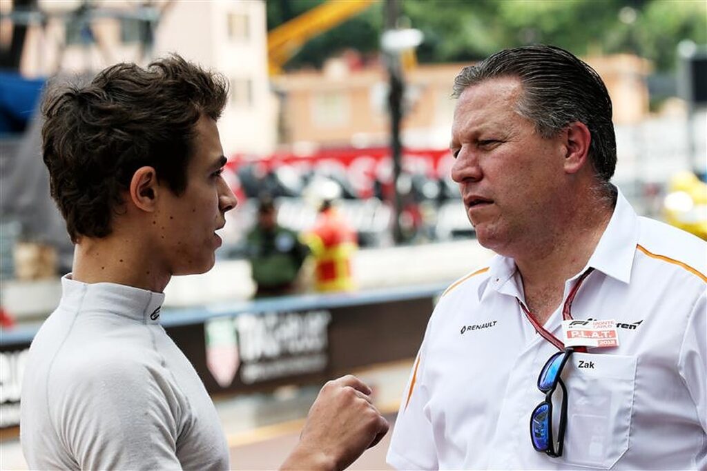 McLaren driver Lando Norris and Zak Brown in Monaco in 2018.v1