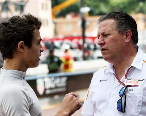 McLaren driver Lando Norris and Zak Brown in Monaco in 2018.v1