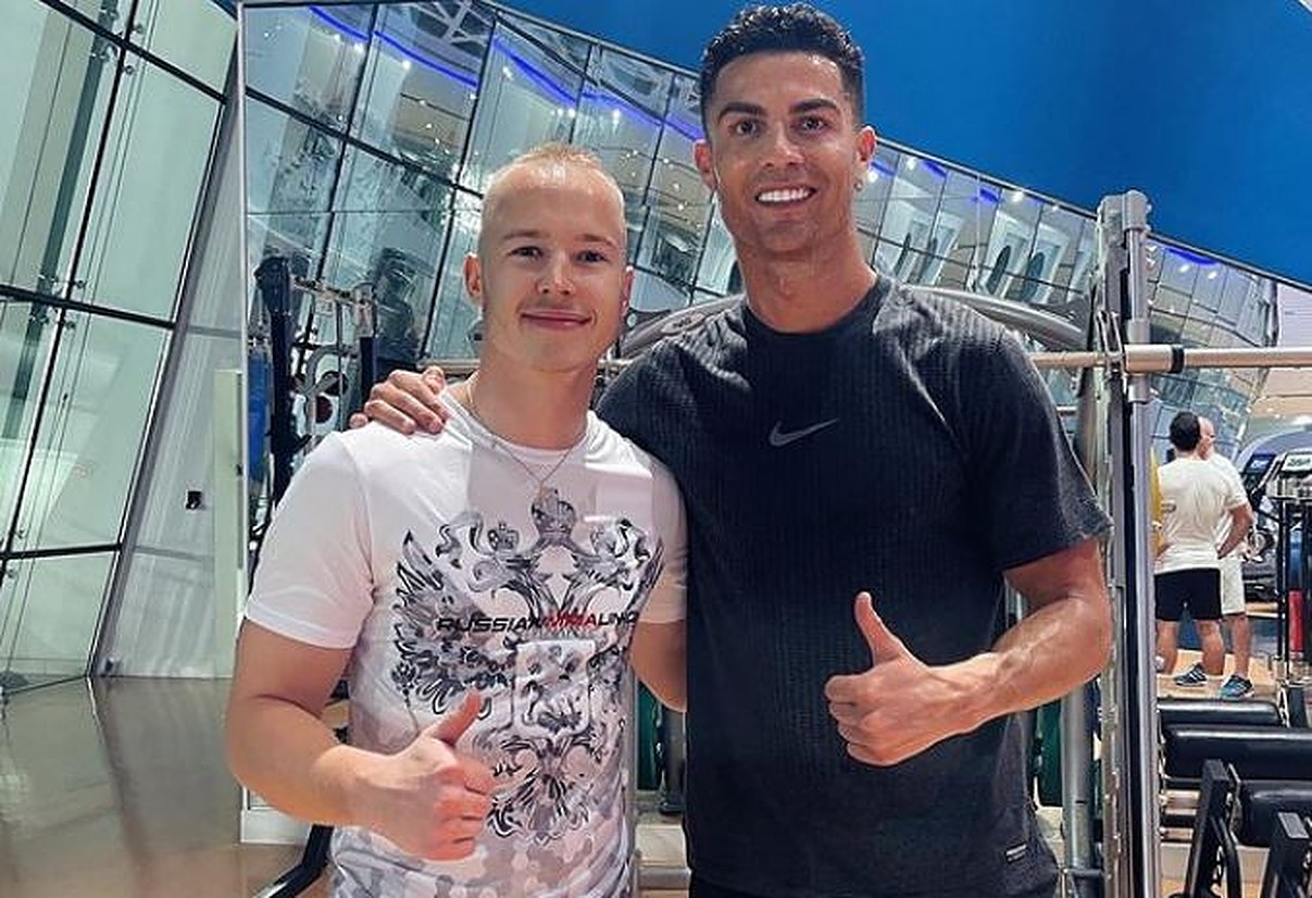 Nikita Mazepin and Cristiano Ronaldo train together.v1