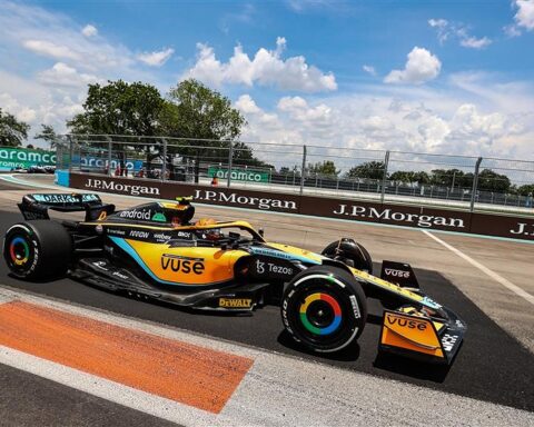 Lando Norris (GBR) McLaren MCL36. Miami Grand Prix, Saturday 7th May 2022. Miami International Autodrome, Miami, Florida, USA..v1
